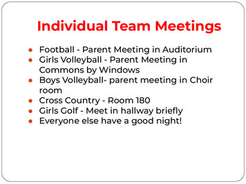 Individual Team Meeting