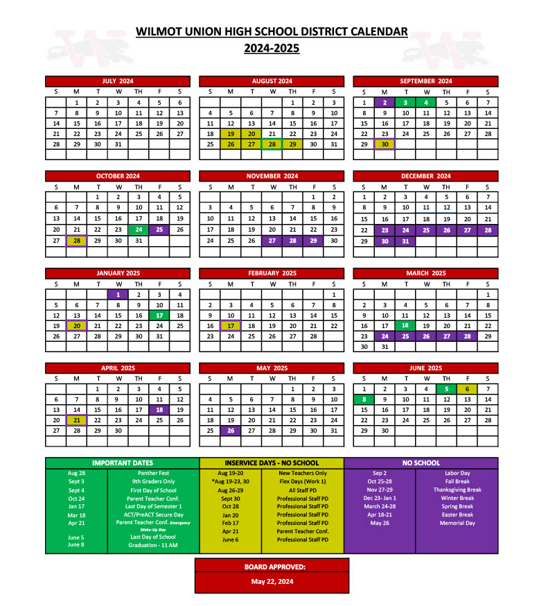 2024-2025 Academic Calendar